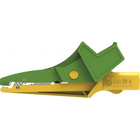 Bezpečnostná krokosvorka zásuvka 4 mm zelenožltá 20ks